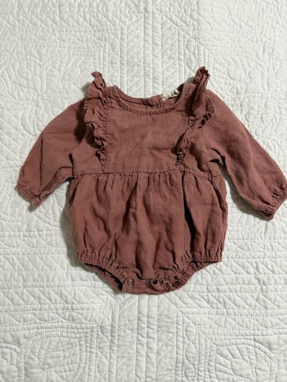 Mauve Ruffle Baby Romper